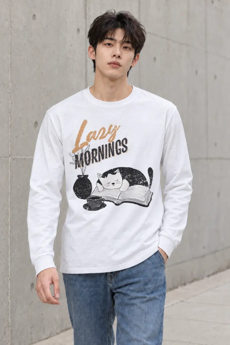"Lazy Mornings" Unisex Longsleeve T-shirt | Gildan 2400