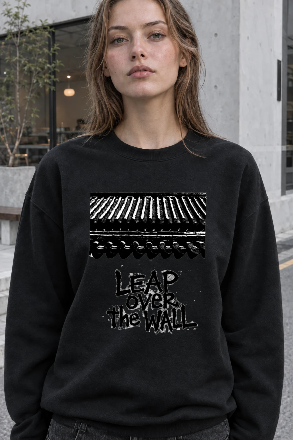 "Leap Over The Wall" Heavy Blend Unisex Crewneck Sweatshirt | Gildan 18000