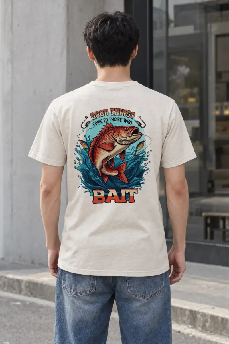 "Leaping Fish" Heavyweight Unisex Crewneck T-shirt | Gildan 5000