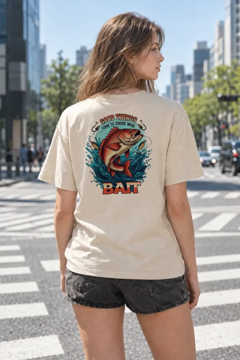 “Leaping Fish” Heavyweight Unisex Crewneck T-shirt | Gildan 5000