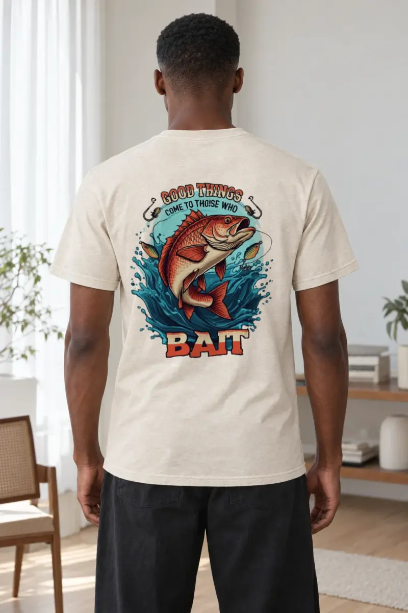 "Leaping Fish" Heavyweight Unisex Crewneck T-shirt | Gildan 5000