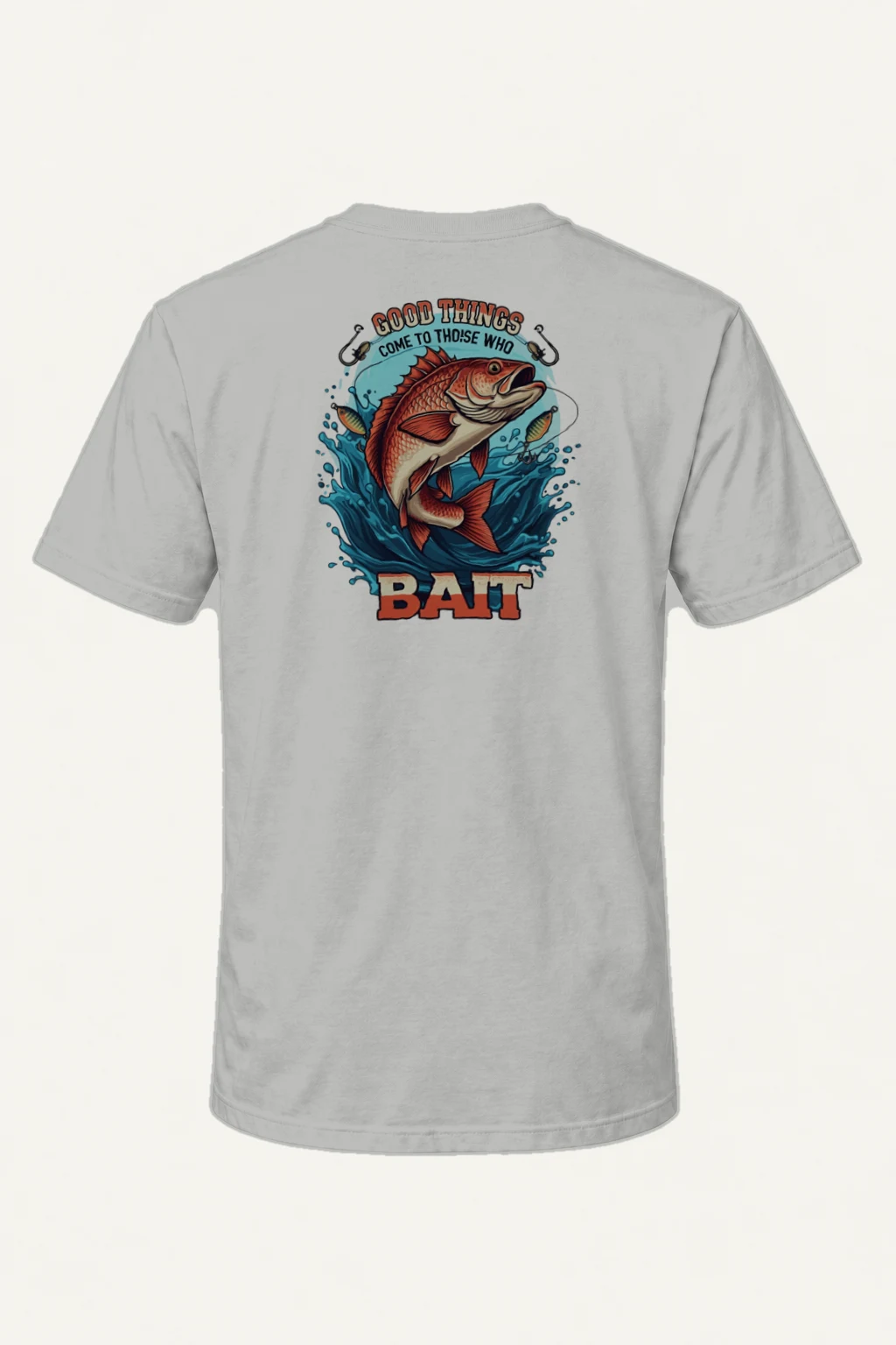 "Leaping Fish" Heavyweight Unisex Crewneck T-shirt | Gildan 5000