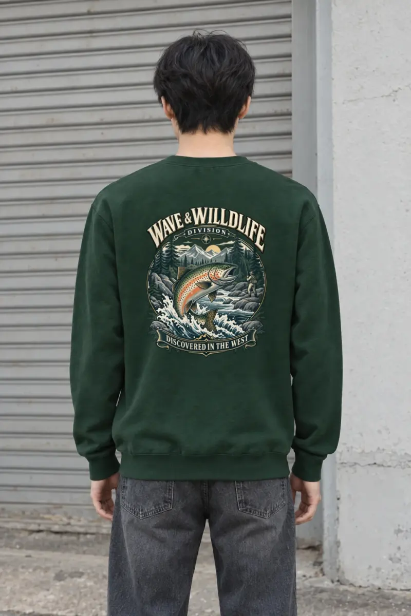 "Leaping Trout River" Heavy Blend Unisex Crewneck Sweatshirt