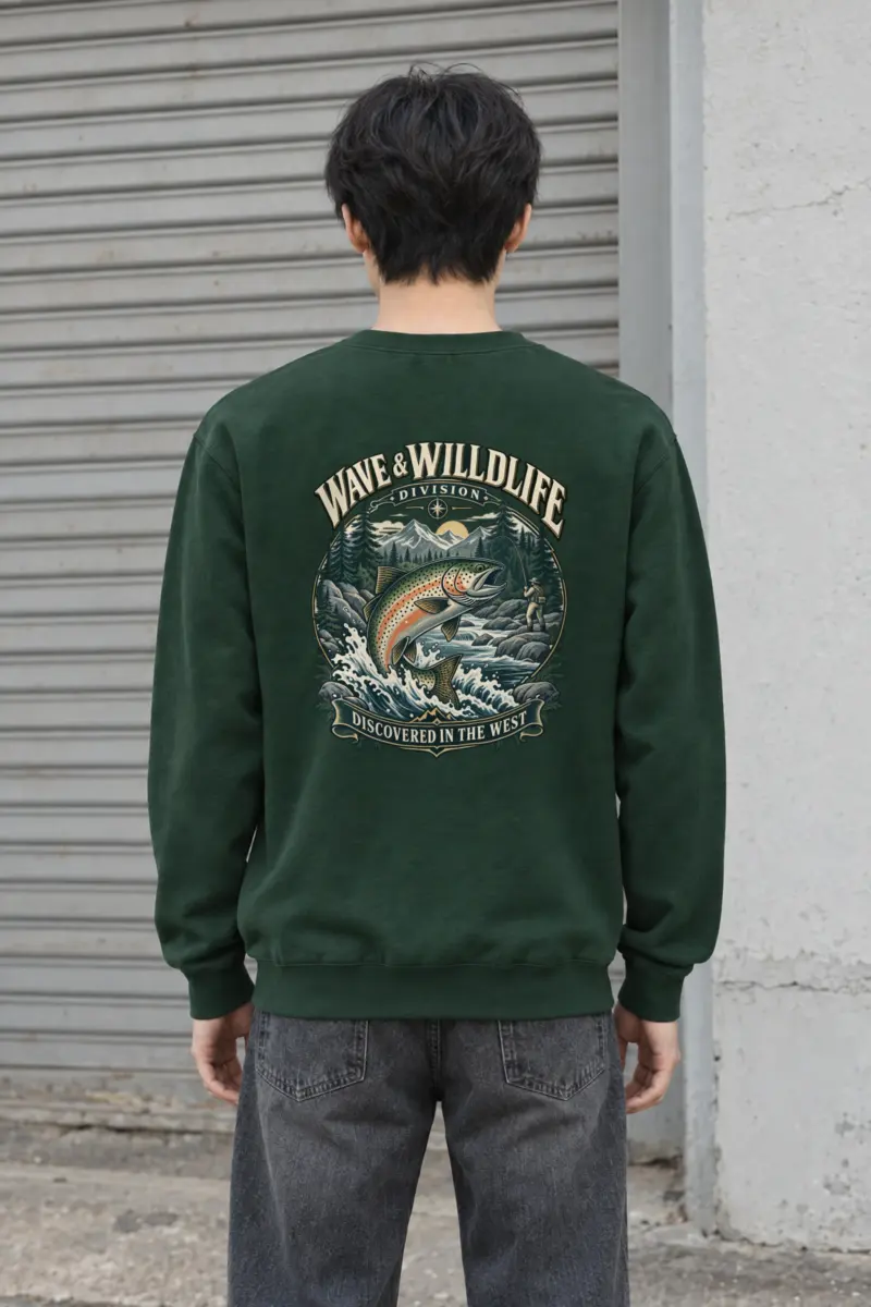 "Leaping Trout River" Heavy Blend Unisex Crewneck Sweatshirt