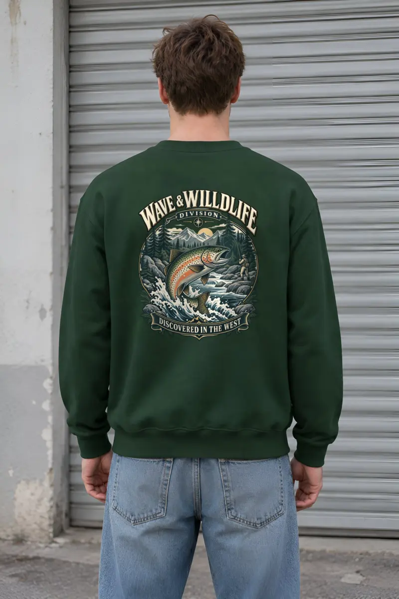 "Leaping Trout River" Heavy Blend Unisex Crewneck Sweatshirt