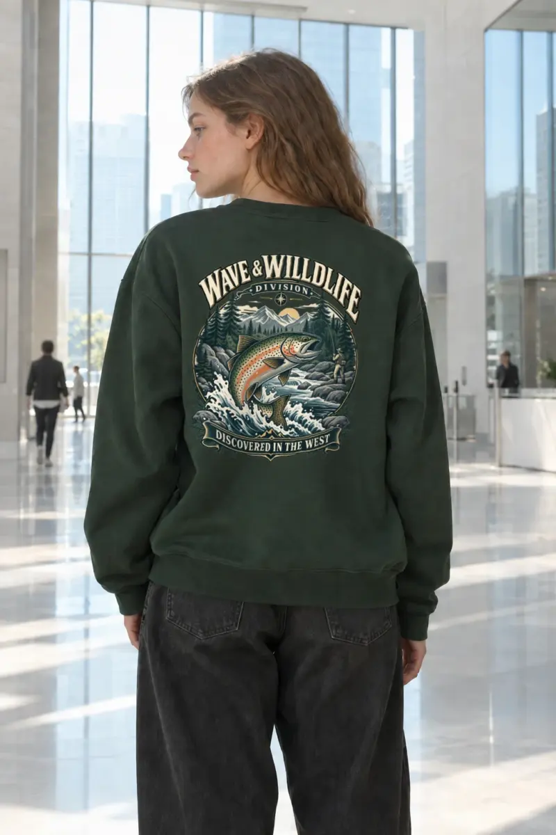 "Leaping Trout River" Heavy Blend Unisex Crewneck Sweatshirt