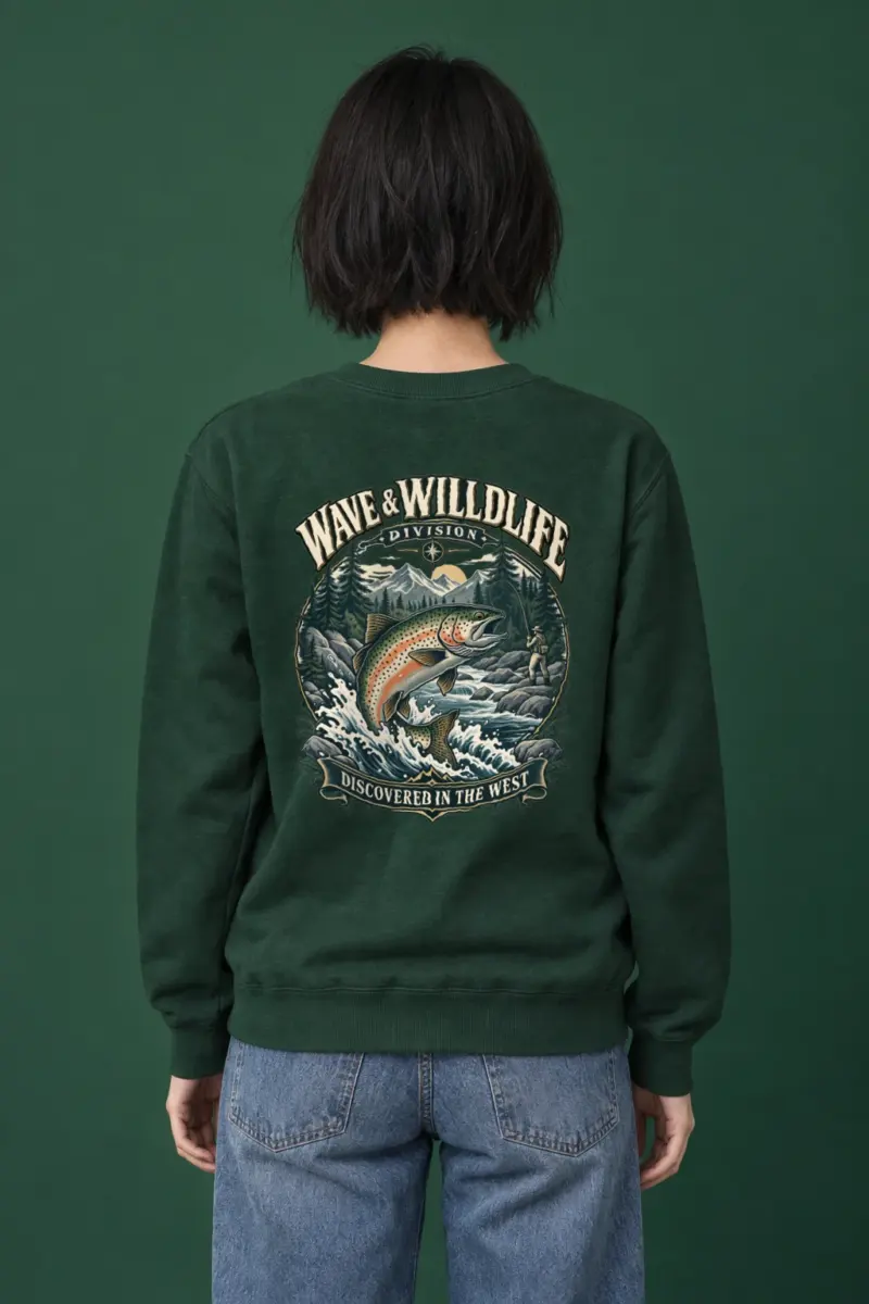 "Leaping Trout River" Heavy Blend Unisex Crewneck Sweatshirt