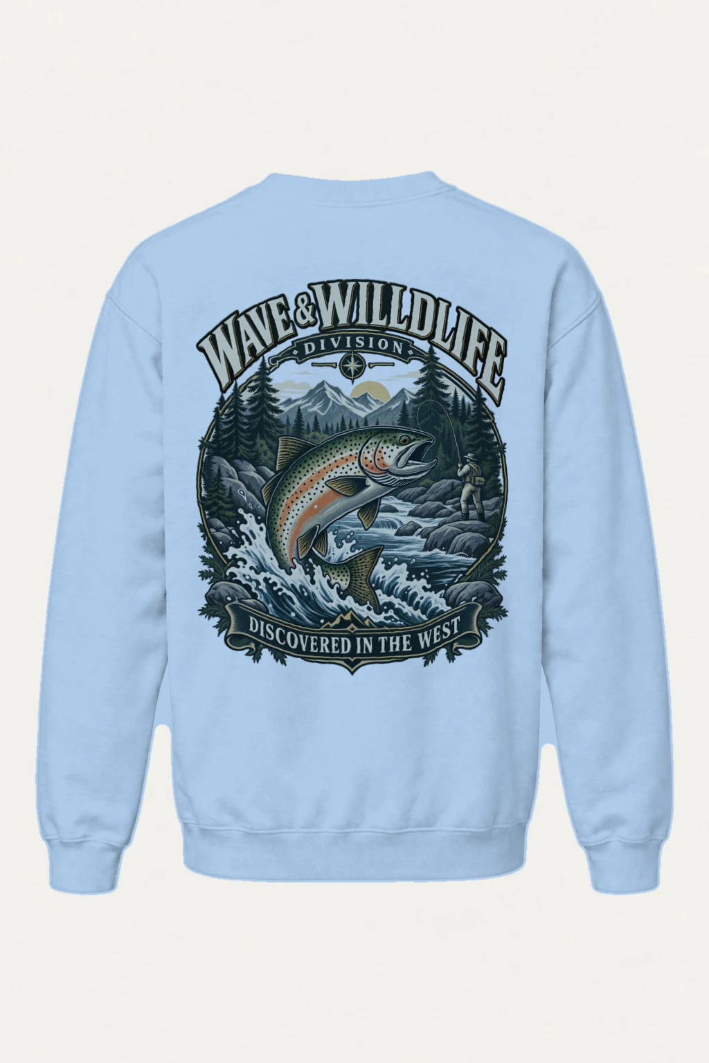 "Leaping Trout River" Heavy Blend Unisex Crewneck Sweatshirt