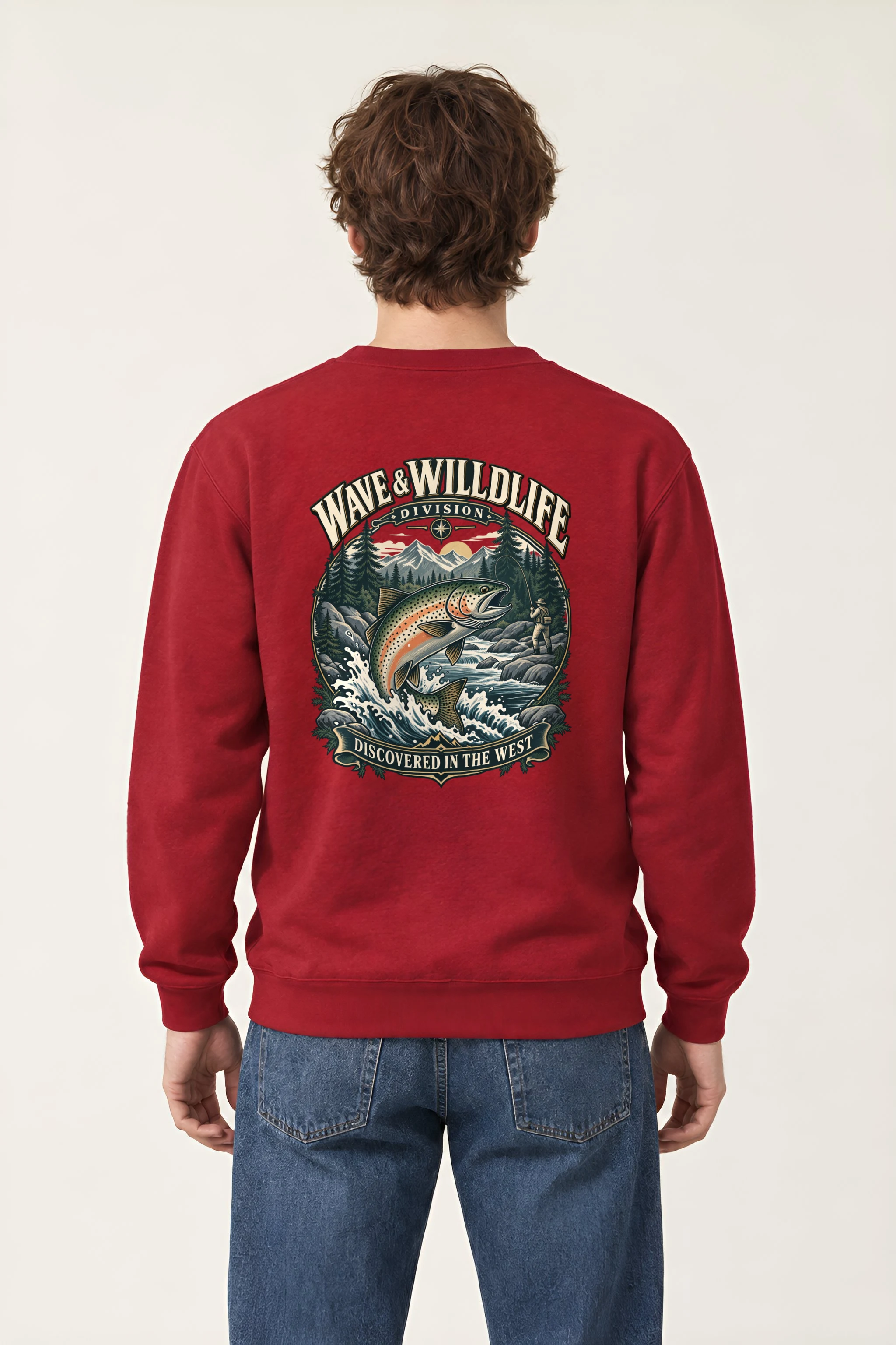 "Leaping Trout River" Heavy Blend Unisex Crewneck Sweatshirt