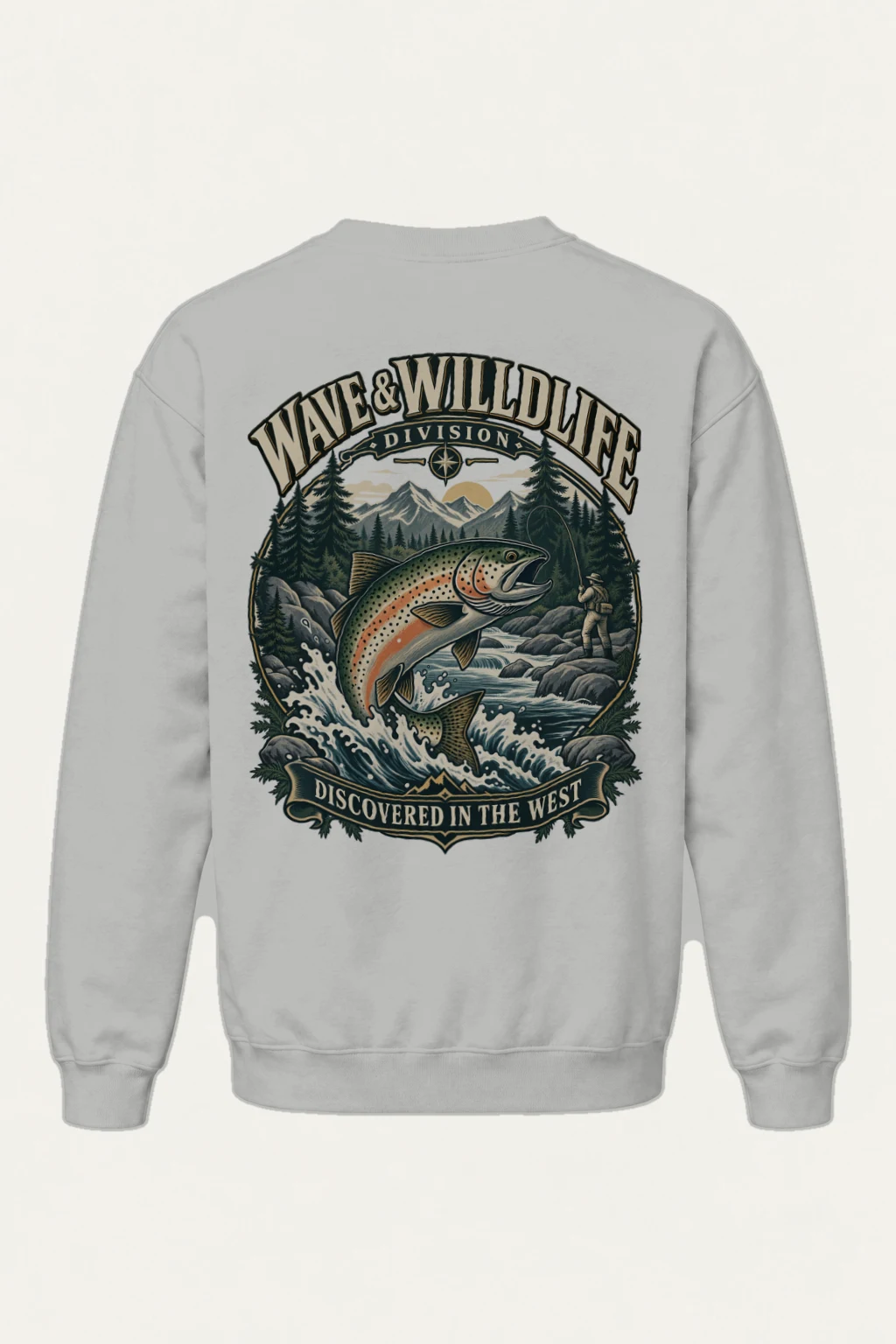 "Leaping Trout River" Heavy Blend Unisex Crewneck Sweatshirt