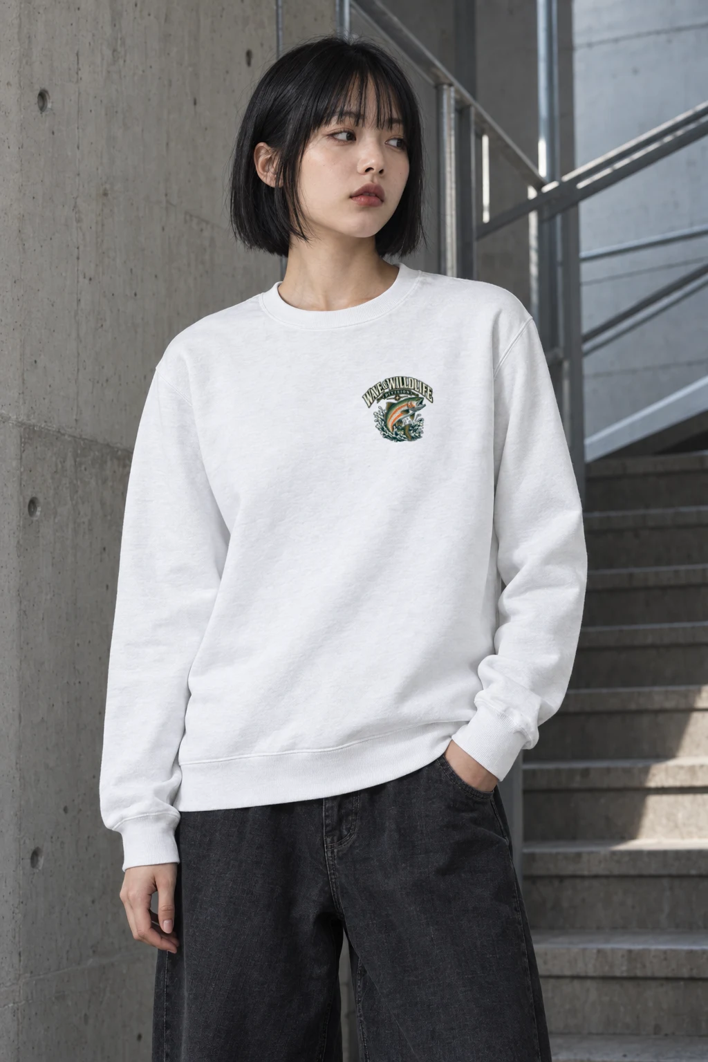 "Leaping Trout River" Heavy Blend Unisex Crewneck Sweatshirt