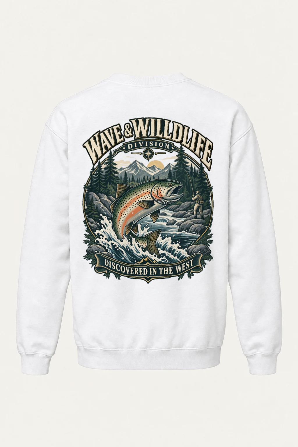 "Leaping Trout River" Heavy Blend Unisex Crewneck Sweatshirt