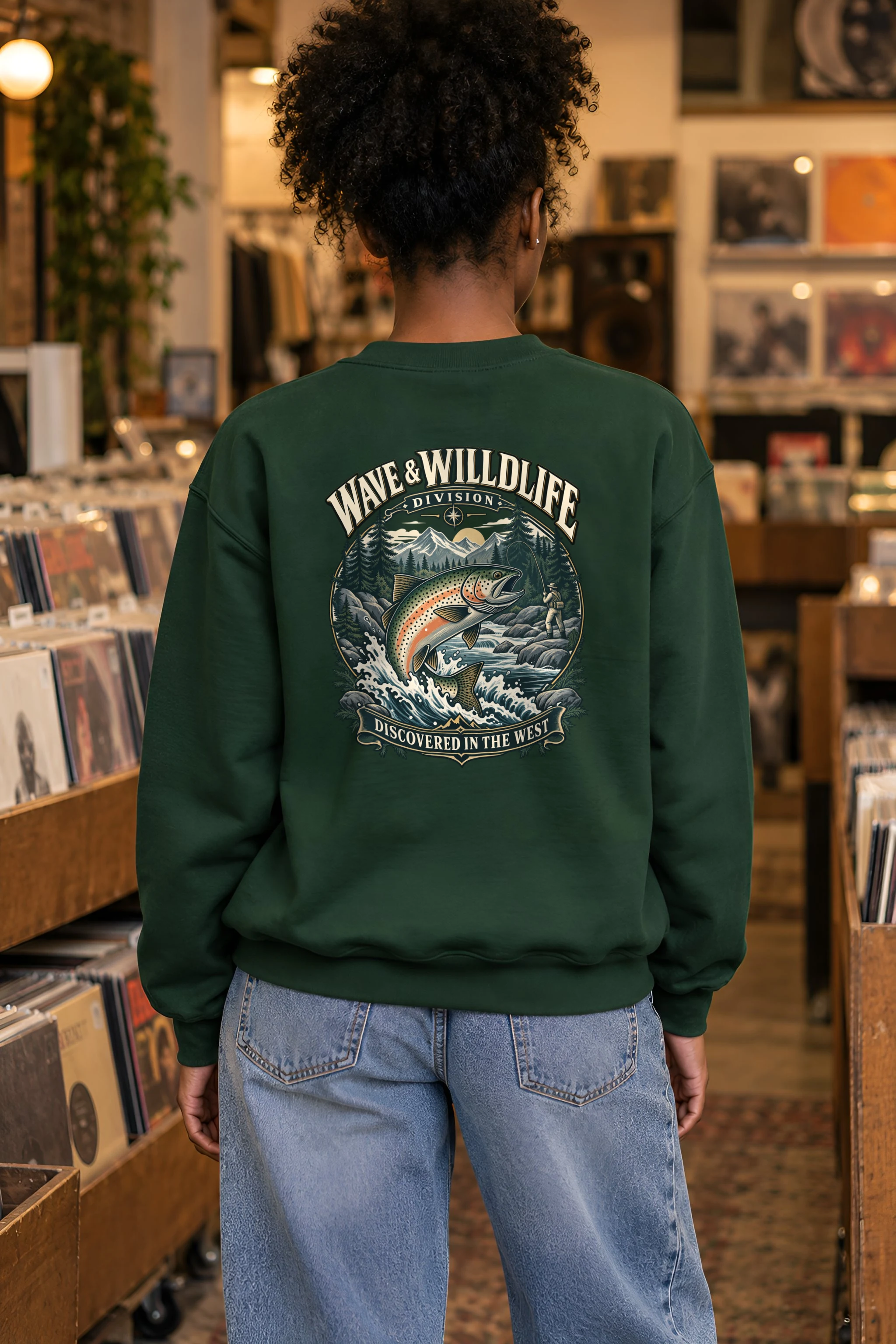 "Leaping Trout River" Heavy Blend Unisex Crewneck Sweatshirt