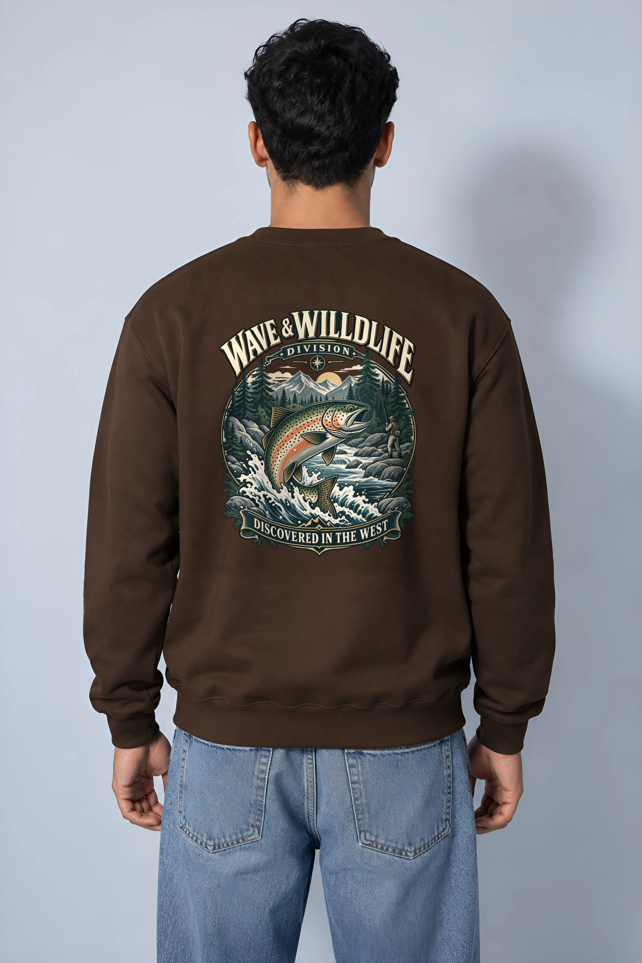 "Leaping Trout River" Heavy Blend Unisex Crewneck Sweatshirt