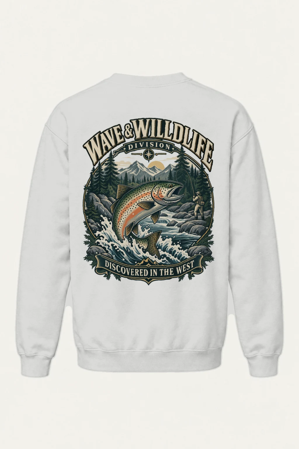 "Leaping Trout River" Heavy Blend Unisex Crewneck Sweatshirt