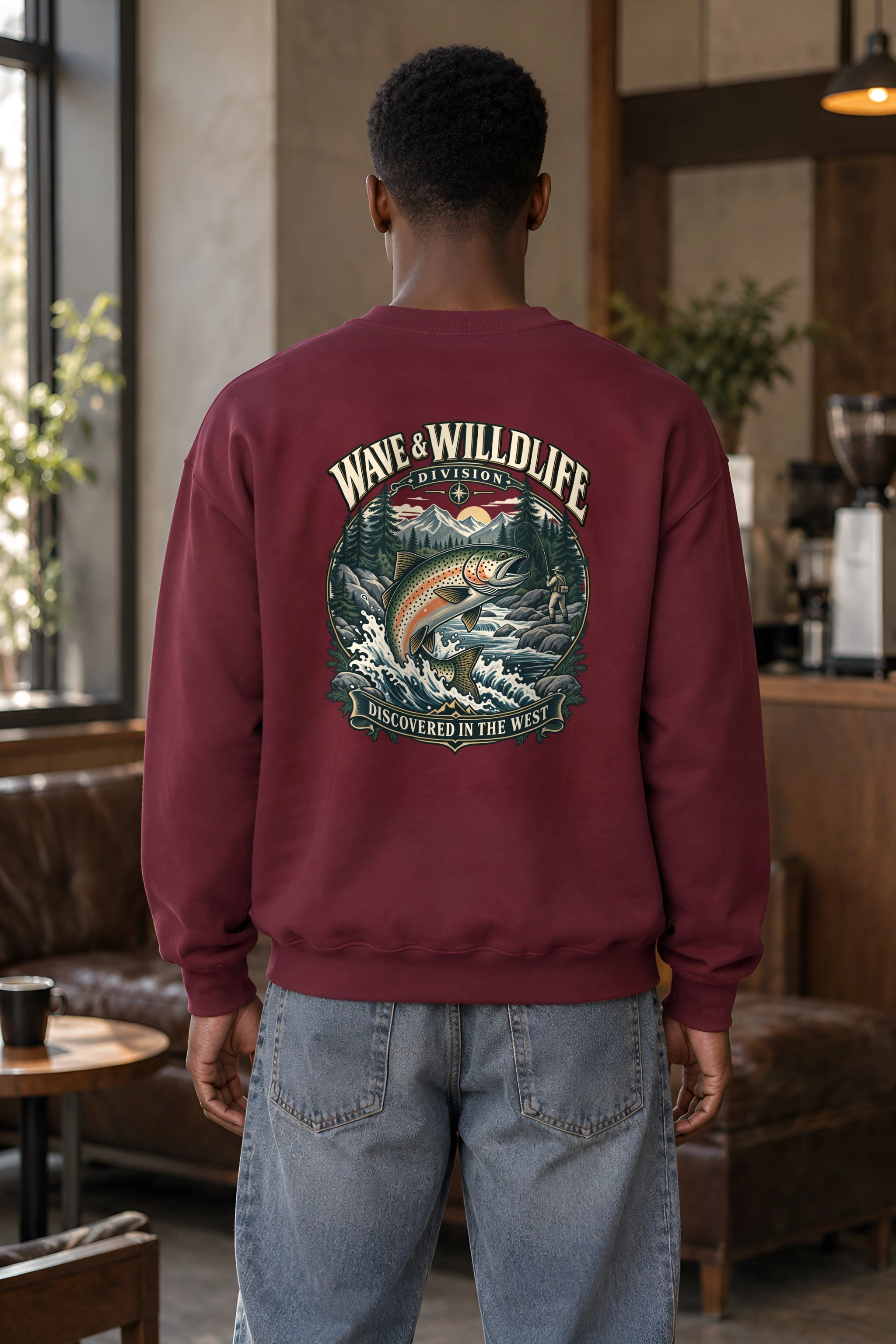 "Leaping Trout River" Heavy Blend Unisex Crewneck Sweatshirt
