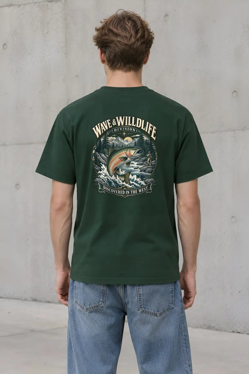 "Leaping Trout River" Heavyweight Unisex Crewneck T-shirt