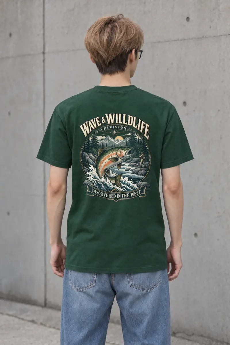 "Leaping Trout River" Heavyweight Unisex Crewneck T-shirt