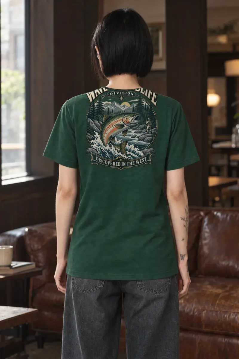 "Leaping Trout River" Heavyweight Unisex Crewneck T-shirt