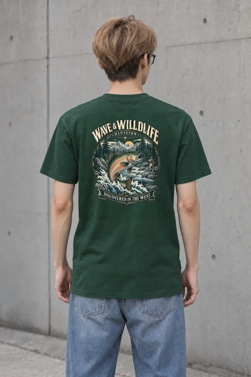 "Leaping Trout River" Heavyweight Unisex Crewneck T-shirt