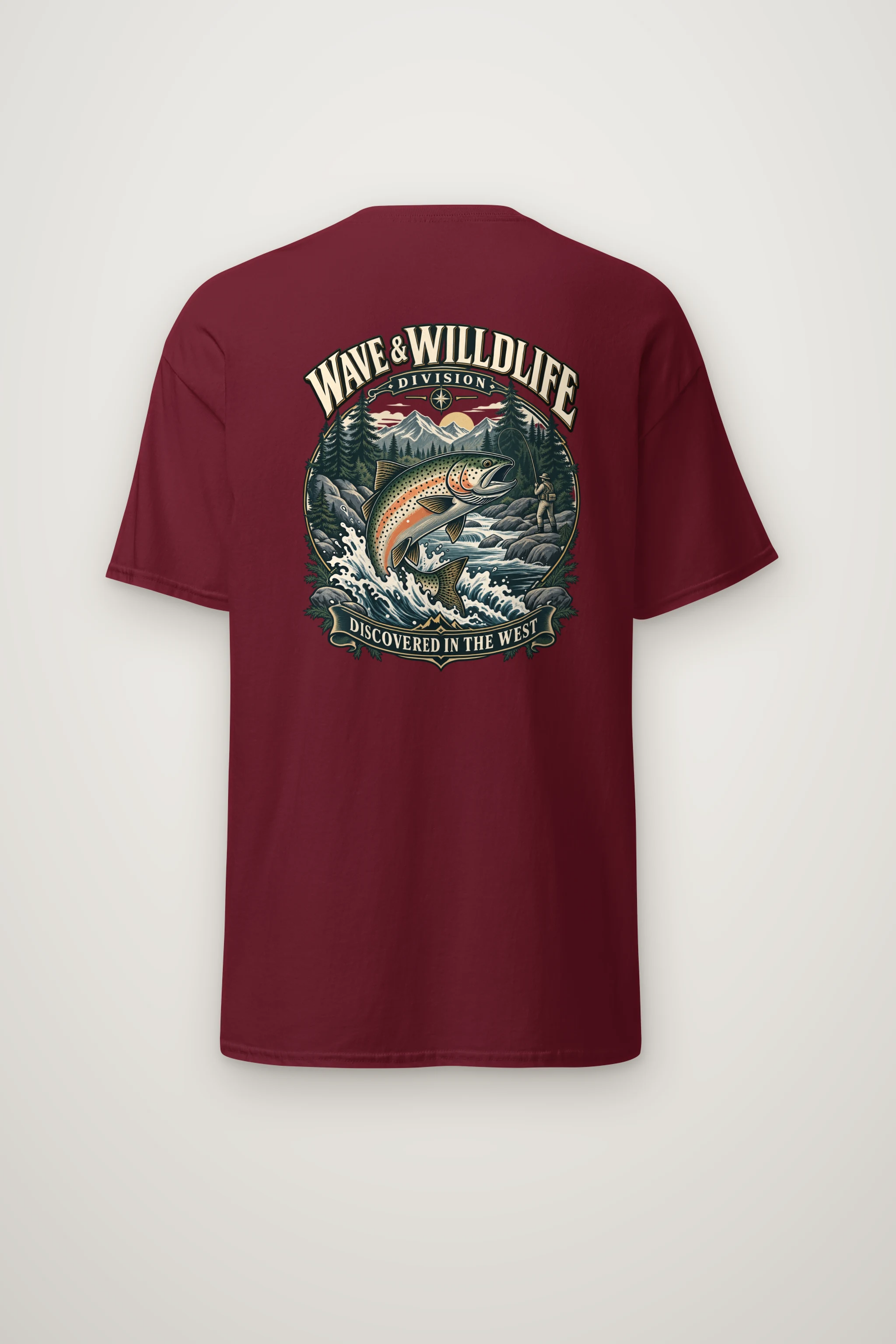 "Leaping Trout River" Heavyweight Unisex Crewneck T-shirt