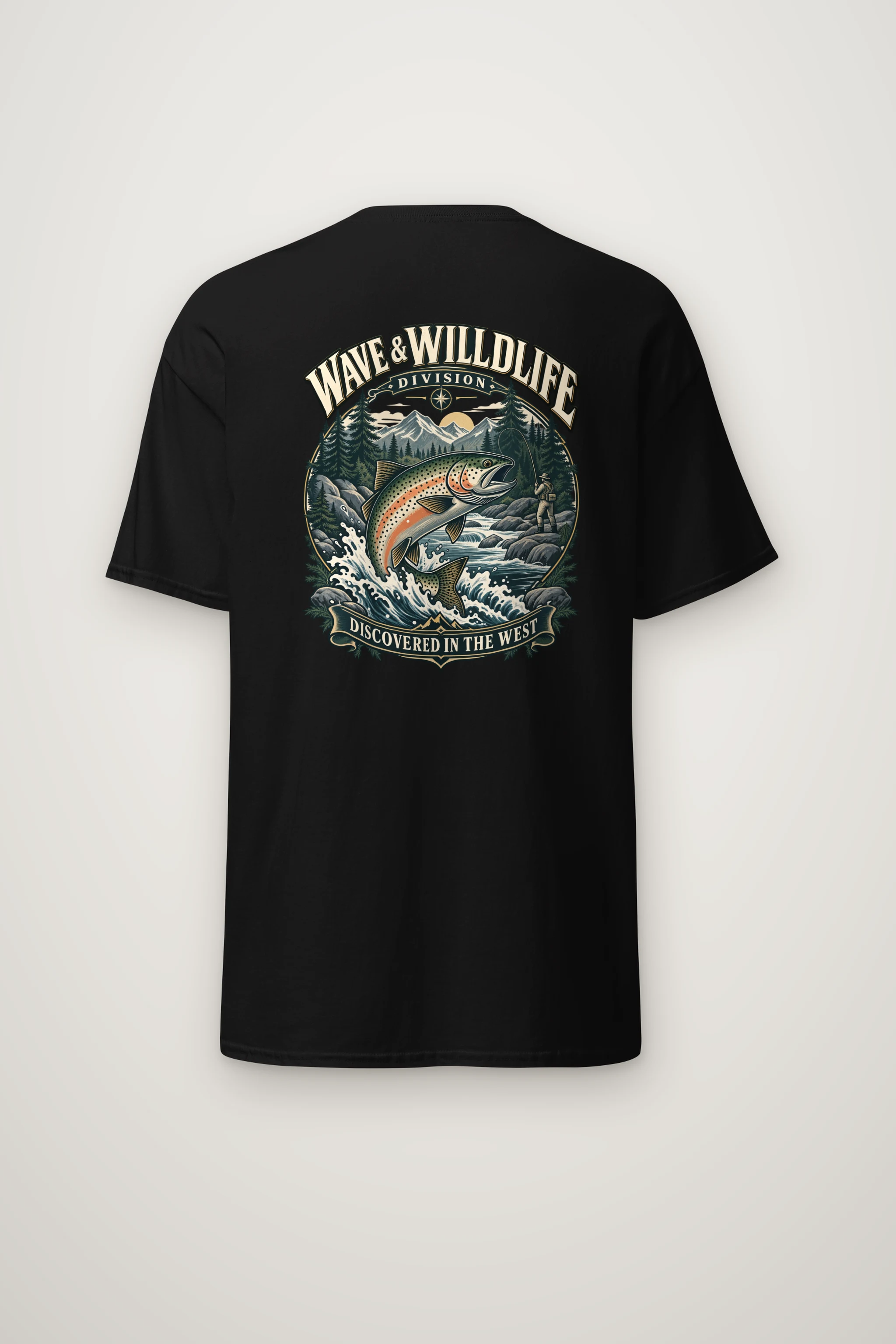 "Leaping Trout River" Heavyweight Unisex Crewneck T-shirt