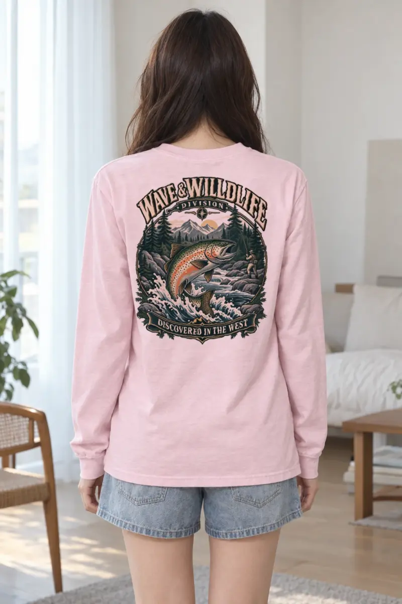 "Leaping Trout River" Unisex Longsleeve T-shirt | Gildan 2400