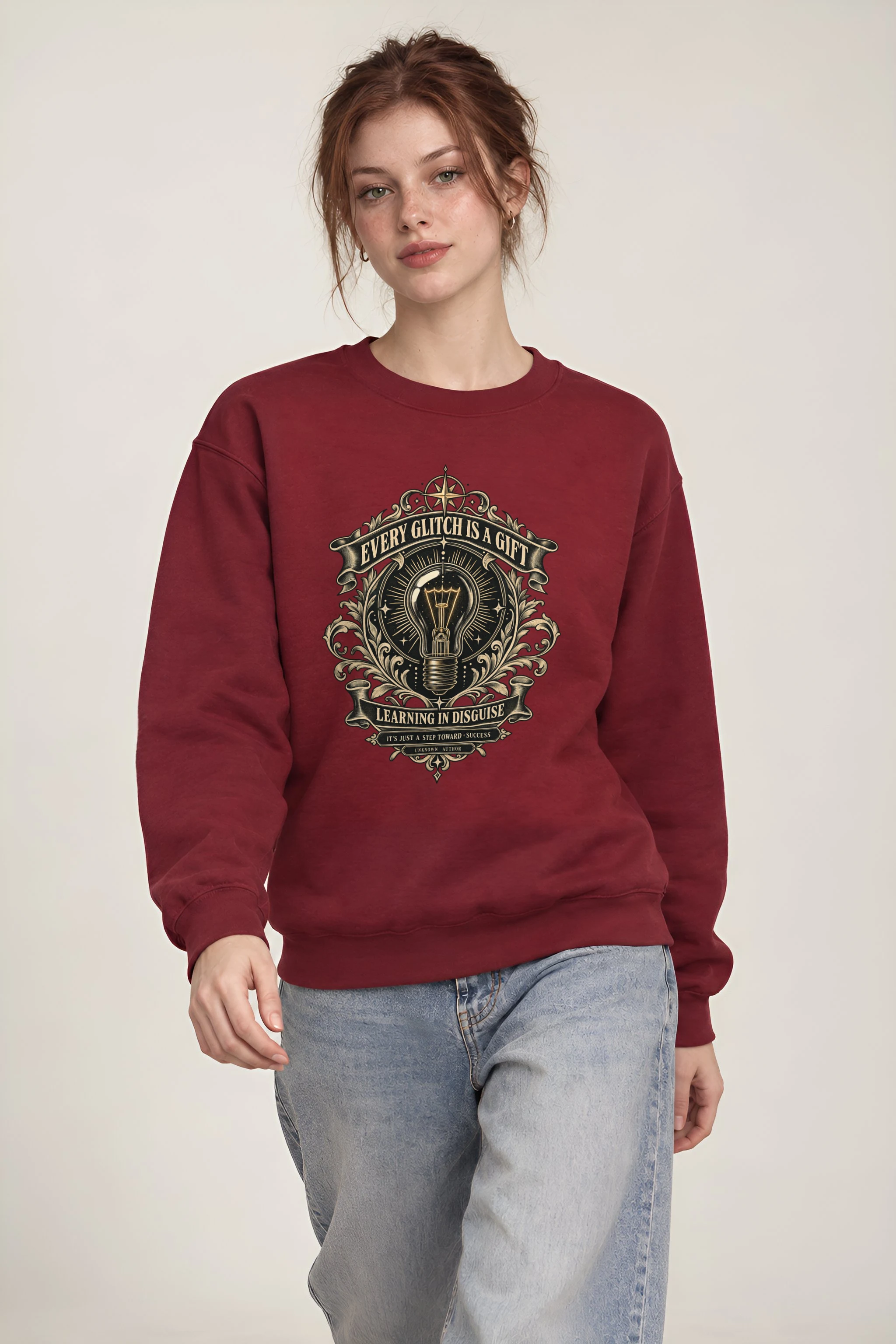 "Learning In Disguise" Heavy Blend Unisex Crewneck Sweatshirt