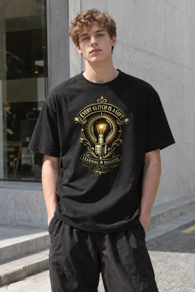 "Learning In Disguise" Heavyweight Unisex Crewneck T-shirt | Gildan 5000
