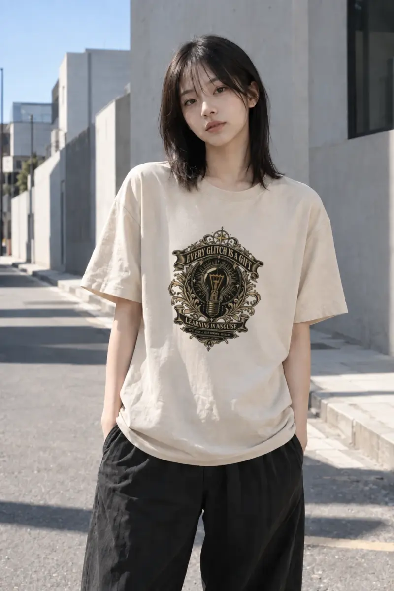 "Learning In Disguise" Heavyweight Unisex Crewneck T-shirt | Gildan 5000