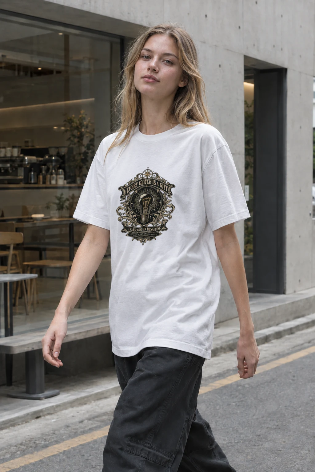 "Learning In Disguise" Heavyweight Unisex Crewneck T-shirt | Gildan 5000