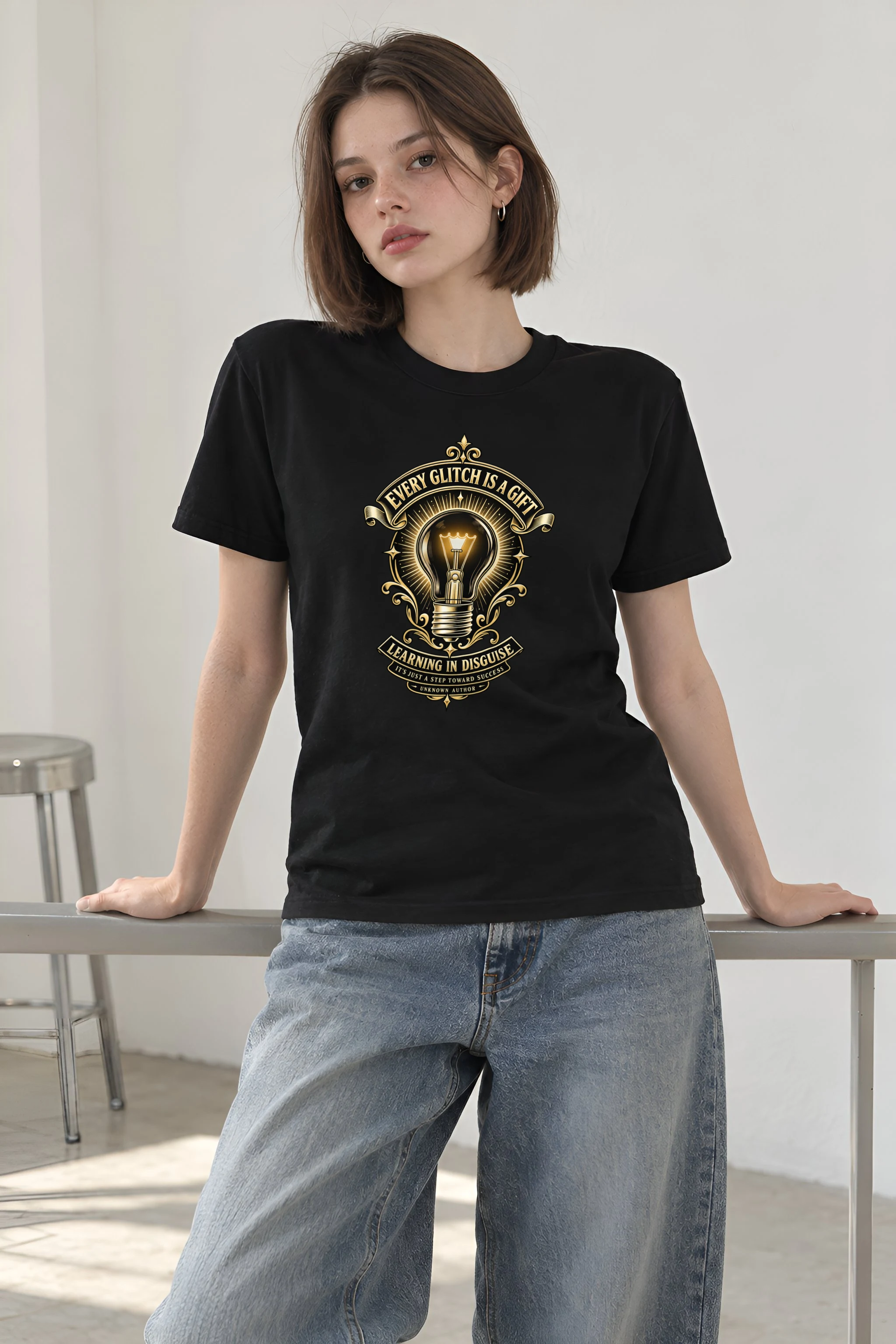 "Learning In Disguise" Heavyweight Unisex Crewneck T-shirt