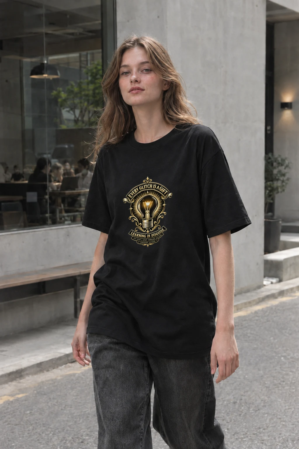 "Learning In Disguise" Heavyweight Unisex Crewneck T-shirt | Gildan 5000