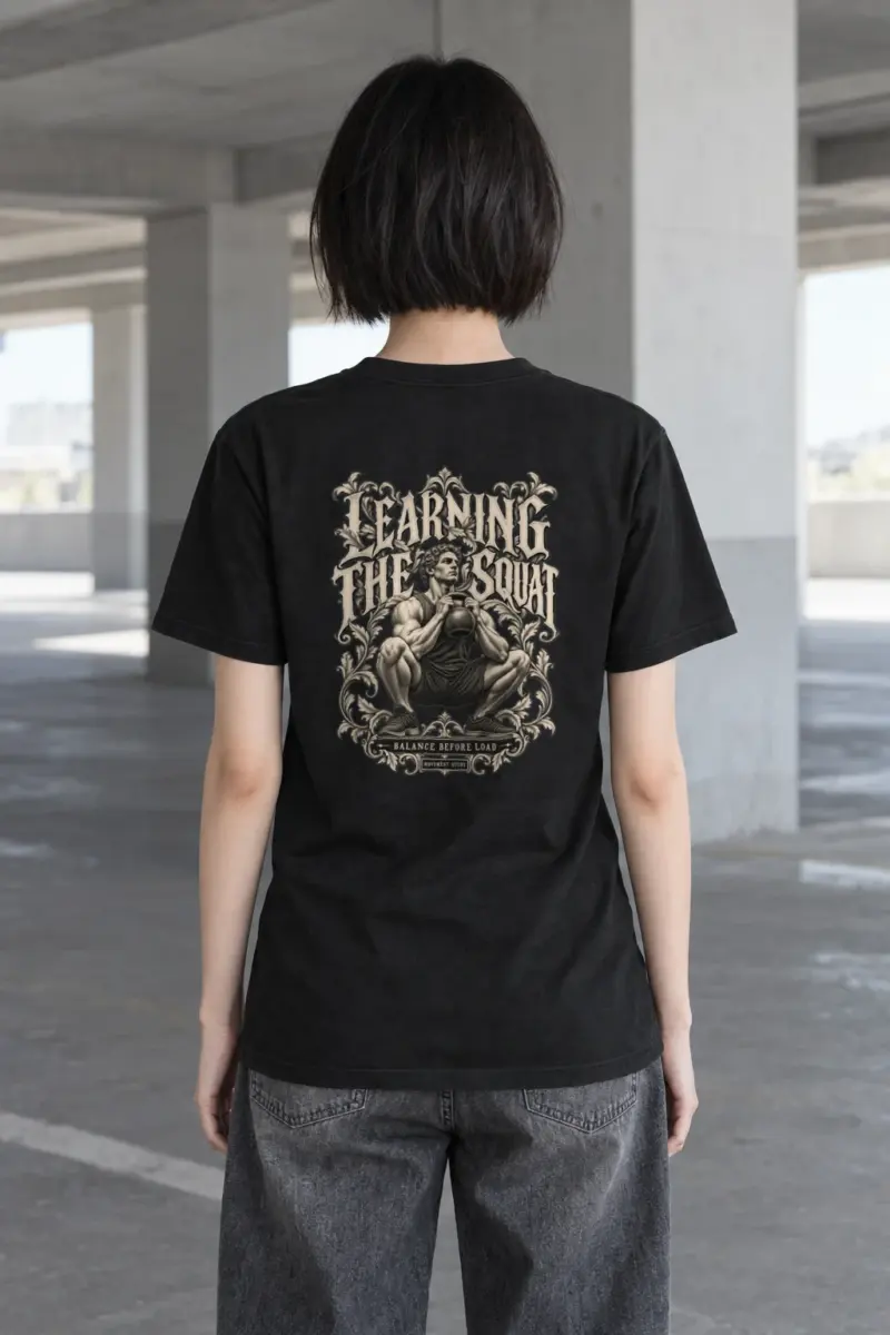 “Learning the Squat” Heavyweight Unisex Crewneck T-shirt