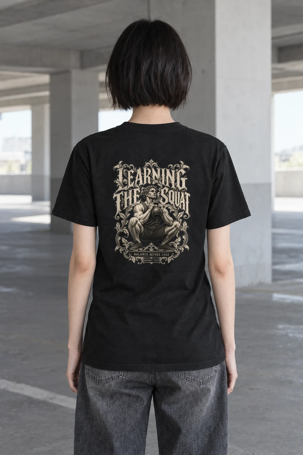 "Learning the Squat" Heavyweight Unisex Crewneck T-shirt