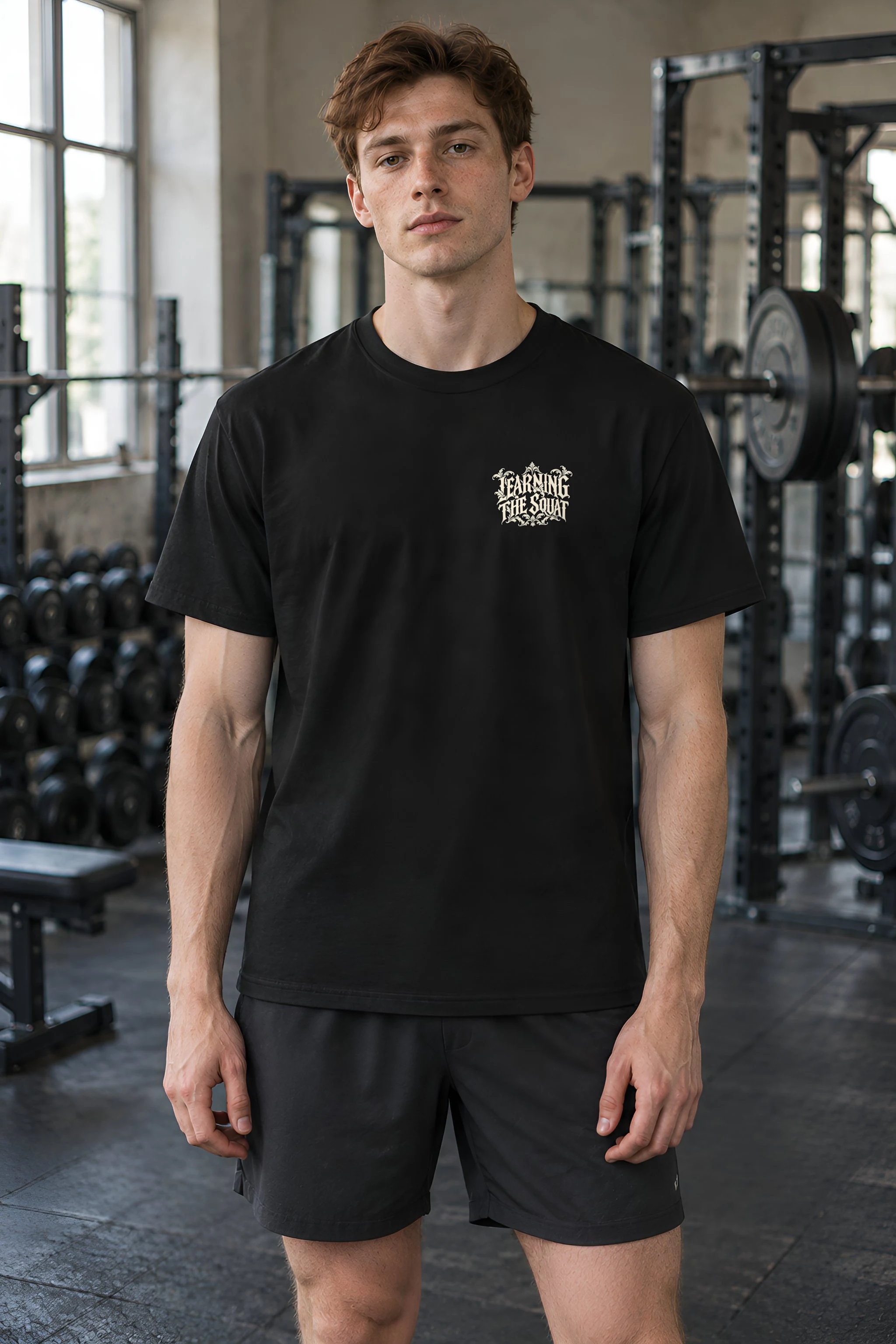 "Learning the Squat" Heavyweight Unisex Crewneck T-shirt