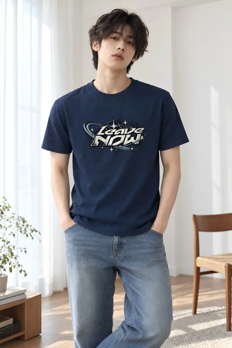 "Leave Now" Heavyweight Unisex Crewneck T-shirt