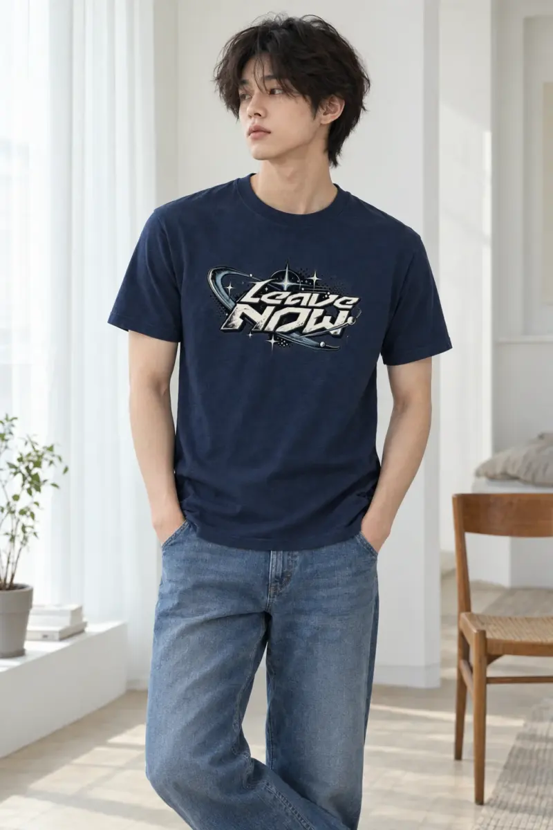 "Leave Now" Heavyweight Unisex Crewneck T-shirt