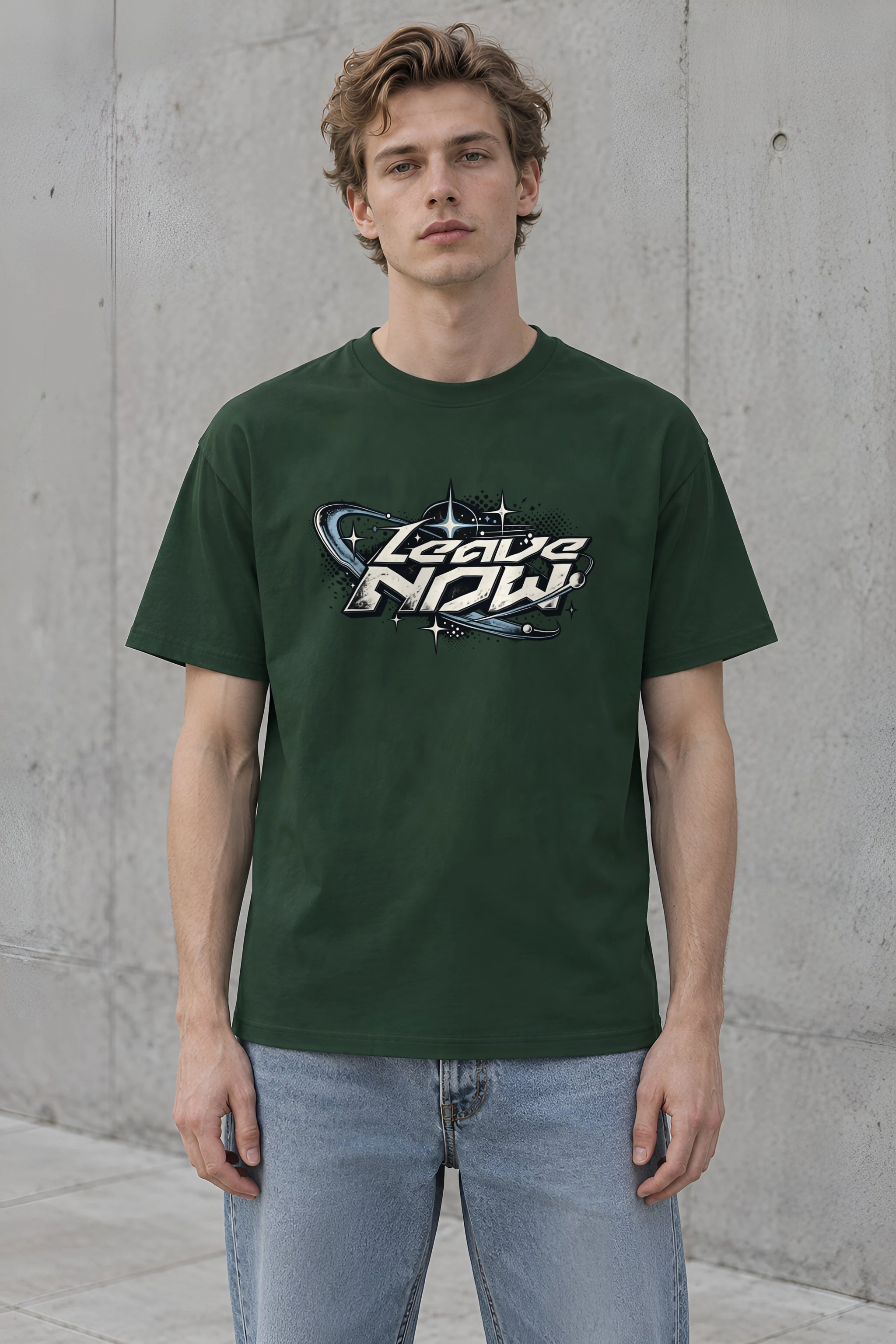 "Leave Now" Heavyweight Unisex Crewneck T-shirt