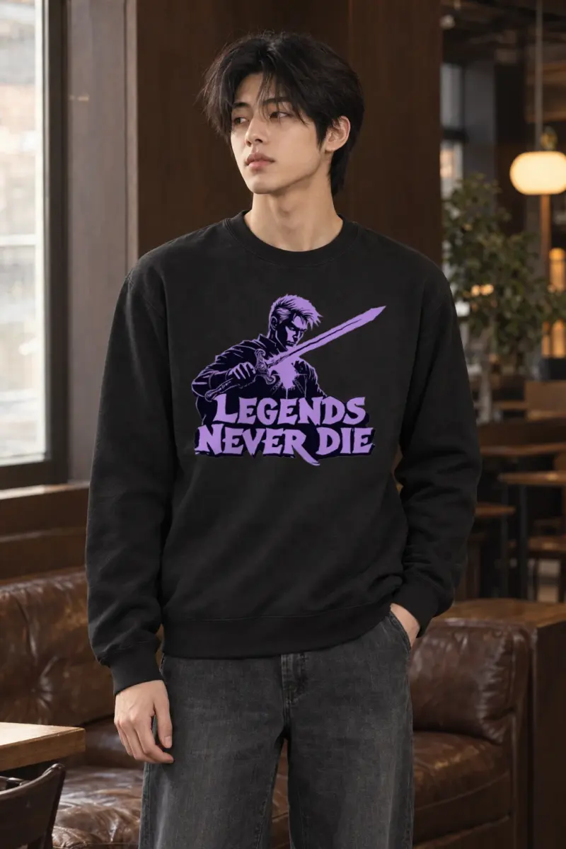"Legends Never Die" Heavy Blend Unisex Crewneck Sweatshirt