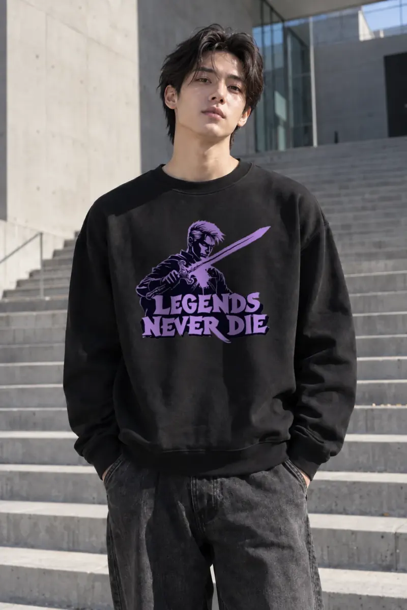 "Legends Never Die" Heavy Blend Unisex Crewneck Sweatshirt | Gildan 18000