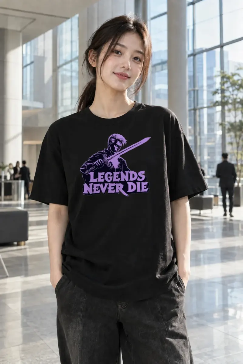 "Legends Never Die" Heavyweight Unisex Crewneck T-shirt | Gildan 5000
