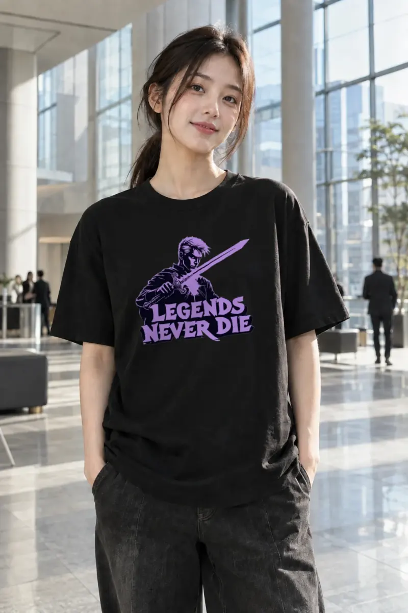 "Legends Never Die" Heavyweight Unisex Crewneck T-shirt | Gildan 5000