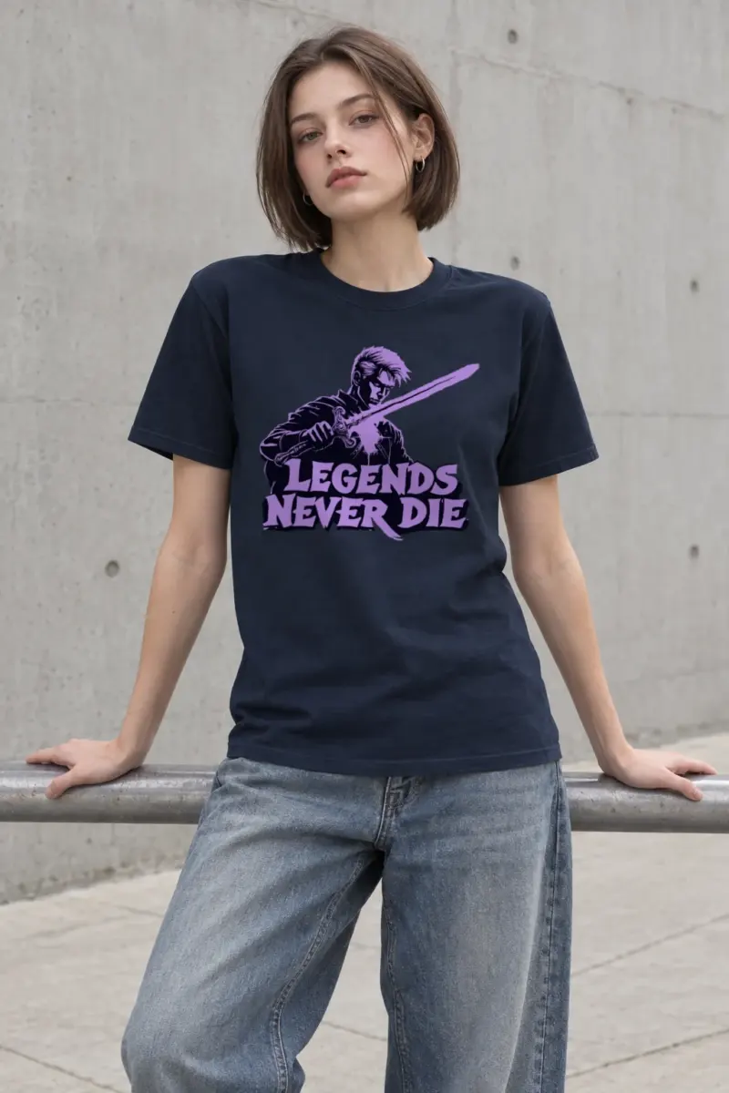 "Legends Never Die" Heavyweight Unisex Crewneck T-shirt
