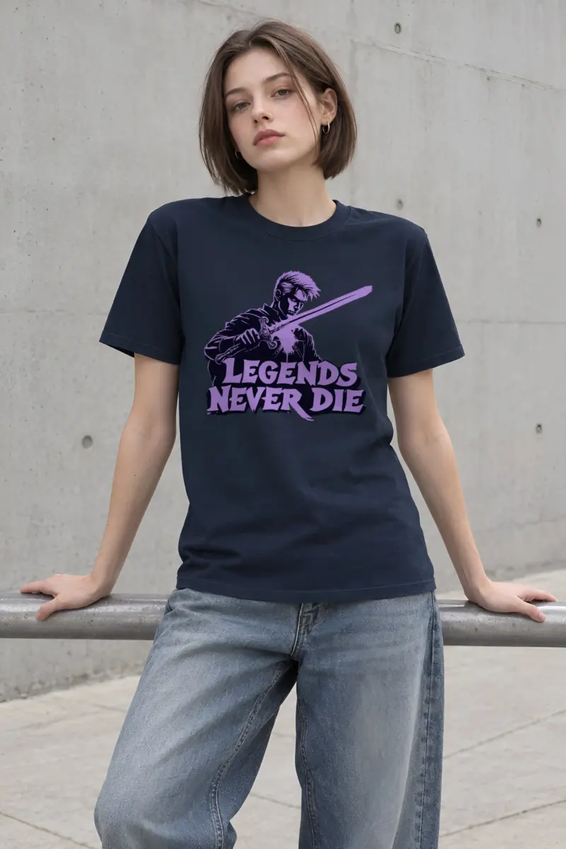 "Legends Never Die" Heavyweight Unisex Crewneck T-shirt