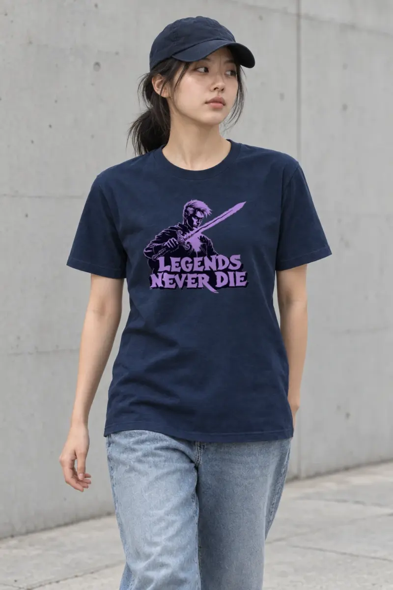 "Legends Never Die" Heavyweight Unisex Crewneck T-shirt