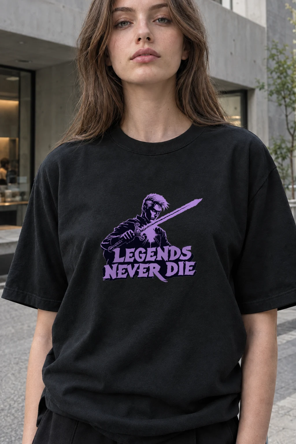 "Legends Never Die" Heavyweight Unisex Crewneck T-shirt | Gildan 5000