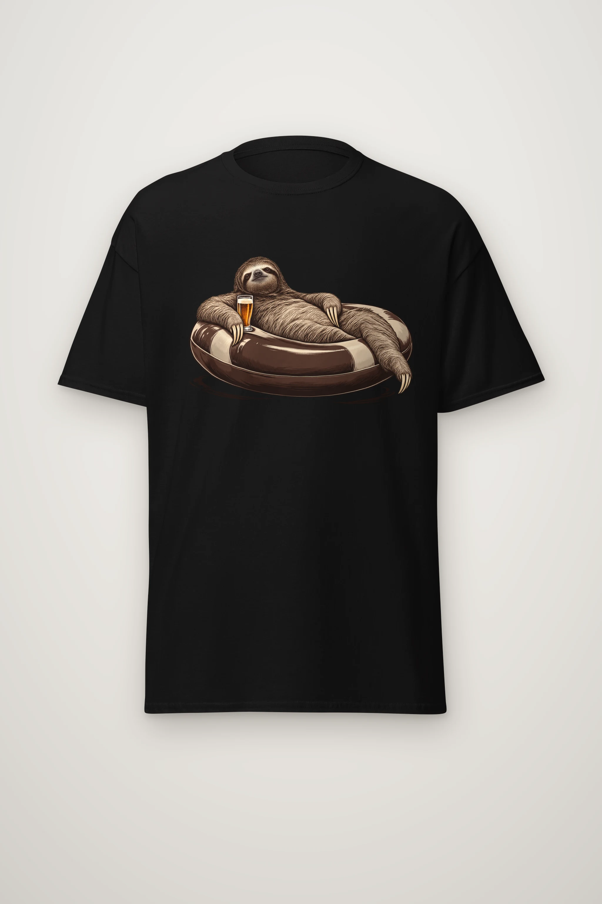 "Leisure Study Sloth" Heavyweight Unisex Crewneck T-shirt