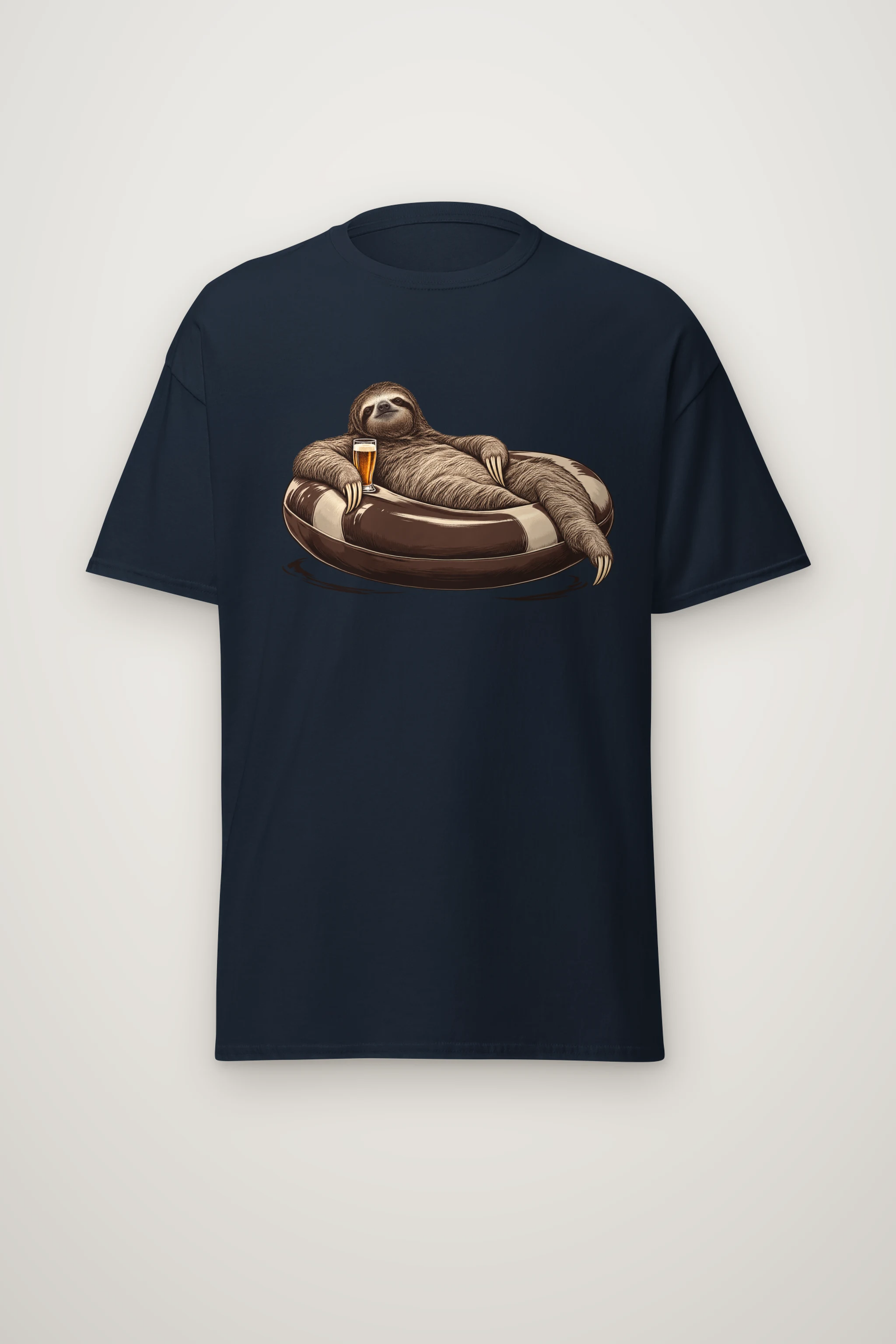 "Leisure Study Sloth" Heavyweight Unisex Crewneck T-shirt