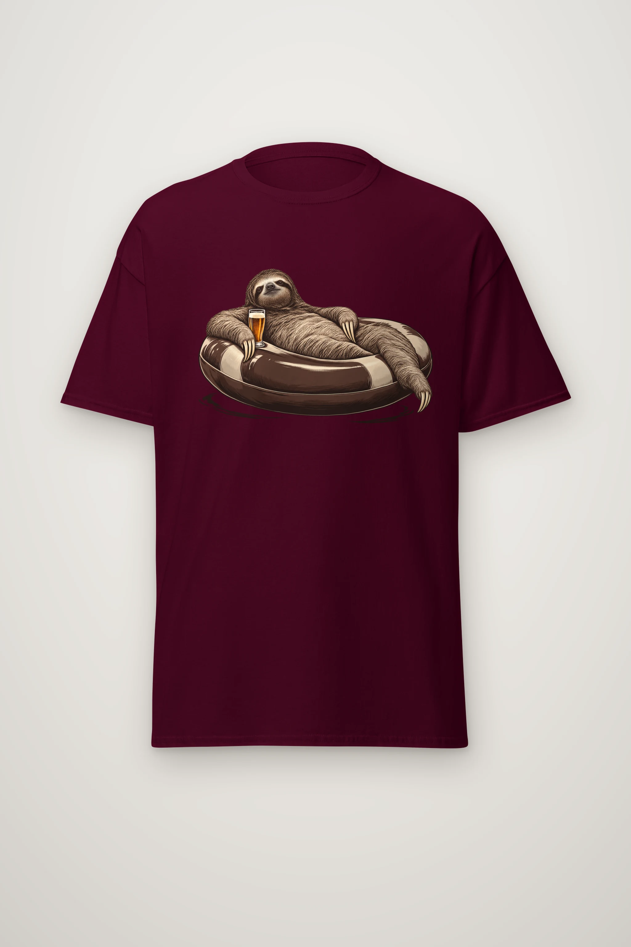 "Leisure Study Sloth" Heavyweight Unisex Crewneck T-shirt